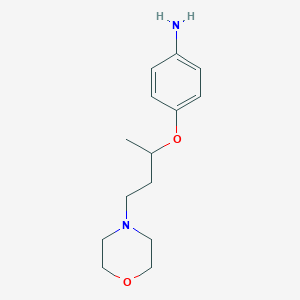 molecular formula C14H22N2O2 B8451080 4-[1-Methyl-3-(morpholin-4-yl)propoxy]benzenamine 