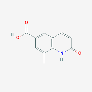 molecular formula C11H9NO3 B8451090 6-Carboxy-8-methylcarbostyril 