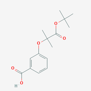 molecular formula C15H20O5 B8451133 3-(1-tert-Butoxycarbonyl-1-methylethoxy)benzoic Acid 