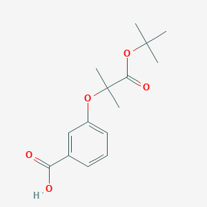 molecular formula C15H20O5 B8451133 3-((1-(tert-Butoxy)-2-methyl-1-oxopropan-2-yl)oxy)benzoic acid 