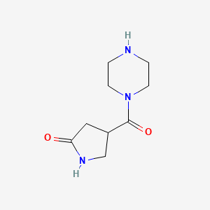 molecular formula C9H15N3O2 B8451296 4-(Piperazine-1-carbonyl)-pyrrolidin-2-one 