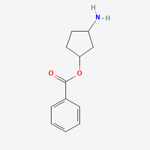 molecular formula C12H15NO2 B8451306 3-Aminocyclopentyl benzoate 