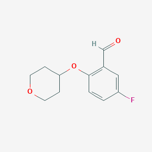 molecular formula C12H13FO3 B8451315 5-Fluoro-2-(tetrahydro-pyran-4-yloxy)-benzaldehyde 