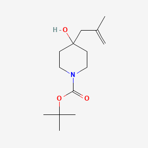 molecular formula C14H25NO3 B8451318 Tert-butyl 4-hydroxy-4-(2-methylallyl)piperidine-1-carboxylate 