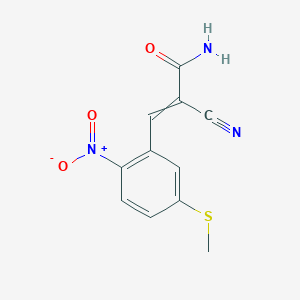 molecular formula C11H9N3O3S B8451332 2-Cyano-3-[5-(methylsulfanyl)-2-nitrophenyl]prop-2-enamide CAS No. 55149-75-2