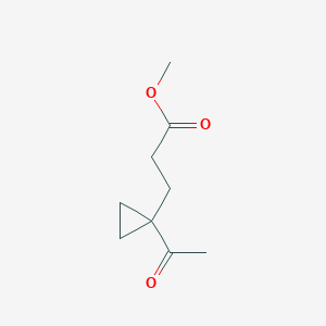 molecular formula C9H14O3 B8451432 Methyl 3-(1-acetylcyclopropyl)propionate 