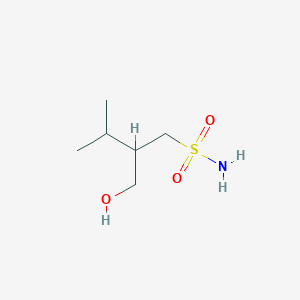 molecular formula C6H15NO3S B8451454 3-Hydroxy-2-isopropyl-1-propanesulfonamide 
