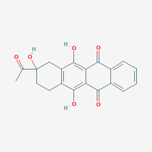 molecular formula C20H16O6 B8451471 5,12-Naphthacenedione, 8-acetyl-7,8,9,10-tetrahydro-6,8,11-trihydroxy- CAS No. 65529-77-3