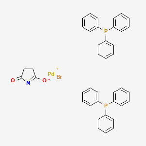 molecular formula C40H34BrNO2P2Pd B8451486 Bromopalladium(1+);5-oxo-3,4-dihydropyrrol-2-olate;triphenylphosphane 