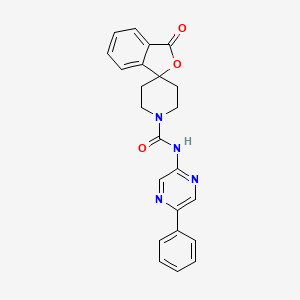 molecular formula C23H20N4O3 B8451579 3-oxo-N-(5-phenylpyrazin-2-yl)spiro[2-benzofuran-1,4'-piperidine]-1'-carboxamide CAS No. 328233-00-7