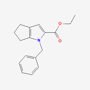 molecular formula C17H19NO2 B8451584 Ethyl 1-benzyl-1,4,5,6-tetrahydrocyclopenta[b]pyrrole-2-carboxylate 