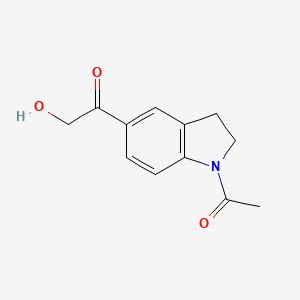 molecular formula C12H13NO3 B8451593 1-(1-acetyl-2,3-dihydro-1H-indol-5-yl)-2-hydroxyethanone 