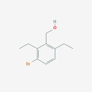 molecular formula C11H15BrO B8451607 (3-Bromo-2,6-diethyl-phenyl)-methanol 