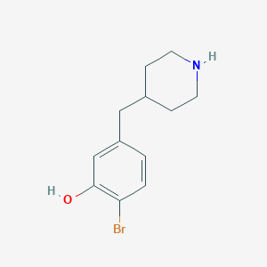 molecular formula C12H16BrNO B8451614 2-Bromo-5-(piperidin-4-ylmethyl)phenol 