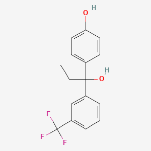 molecular formula C16H15F3O2 B8451707 3-Trifluoromethyl-4'-hydroxy-alpha-ethylbenzhydrol CAS No. 67244-23-9