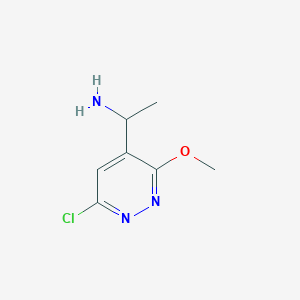 molecular formula C7H10ClN3O B8451844 1-(6-Chloro-3-methoxypyridazin-4-yl)ethanamine 