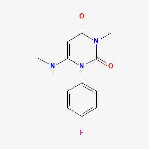 molecular formula C13H14FN3O2 B8451892 6-Dimethylamino-1-(4-fluorophenyl)-3-methyluracil 