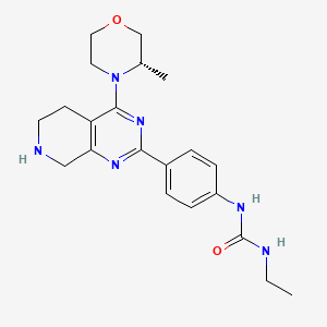 molecular formula C21H28N6O2 B8451913 Urea, N-ethyl-N'-[4-[5,6,7,8-tetrahydro-4-[(3S)-3-Methyl-4-Morpholinyl]pyrido[3,4-d]pyriMidin-2-yl]phenyl]- 