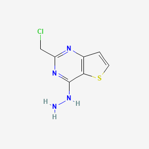molecular formula C7H7ClN4S B8451926 2-(Chloromethyl)-4-hydrazinothieno[3,2-d]pyrimidine 