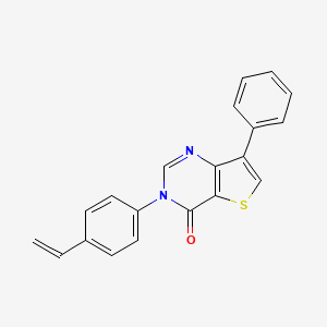 molecular formula C20H14N2OS B8451933 7-Phenyl-3-(4-vinylphenyl)thieno[3,2-d]pyrimidin-4(3H)-one 