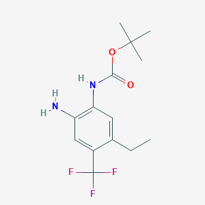 molecular formula C14H19F3N2O2 B8451987 Carbamic acid,n-[2-amino-5-ethyl-4-(trifluoromethyl)phenyl]-,1,1-dimethylethyl ester 