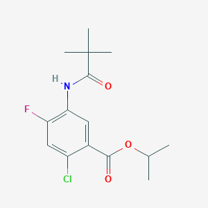 molecular formula C15H19ClFNO3 B8452063 Isopropyl 2-chloro-5-((2,2-dimethylpropanoyl)amino)-4-fluorobenzoate 