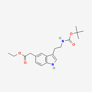molecular formula C19H26N2O4 B8452096 ethyl 3-[2-(N-tert-butyloxycarbonylamino)ethyl]-1H-indole-5-acetate 
