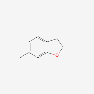 molecular formula C12H16O B8452168 2,4,6,7-Tetramethyl-2,3-dihydro-1-benzofuran 