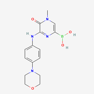 molecular formula C15H19BN4O4 B8452273 4-Methyl-6-(4-morpholinophenylamino)-5-oxo-4,5-dihydropyrazin-2-ylboronic Acid 