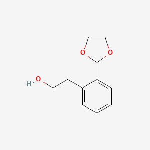 molecular formula C11H14O3 B8452326 2-(2-Hydroxyethyl)benzaldehyde ethylene acetal 