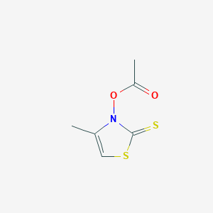 molecular formula C6H7NO2S2 B8452338 2(3H)-Thiazolethione, 3-(acetyloxy)-4-methyl- CAS No. 106130-56-7