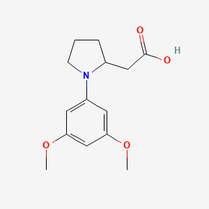 molecular formula C14H19NO4 B8452348 2-[1-(3,5-Dimethoxyphenyl)pyrrolidin-2-yl]acetic Acid CAS No. 89261-17-6