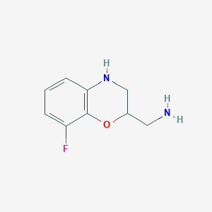 molecular formula C9H11FN2O B8452351 Dihydro-8-fluoro-2H-1,4-benzoxazine-2-methanamine 