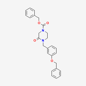 molecular formula C26H26N2O4 B8452359 benzyl 3-oxo-4-[(3-phenylmethoxyphenyl)methyl]piperazine-1-carboxylate 