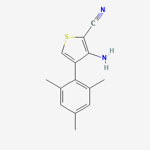 molecular formula C14H14N2S B8452368 2-Cyano-3-amino-4-(2,4,6-trimethylphenyl)-thiophene 