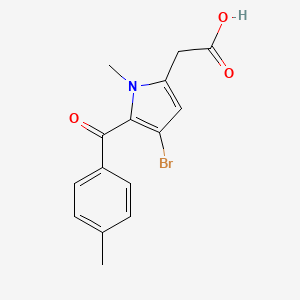molecular formula C15H14BrNO3 B8452407 [4-Bromo-1-methyl-5-(4-methylbenzoyl)-1H-pyrrol-2-yl]acetic acid CAS No. 62380-89-6