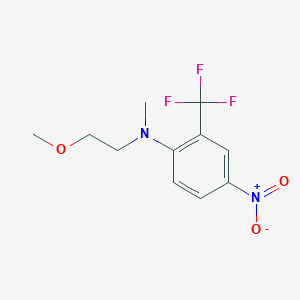 molecular formula C11H13F3N2O3 B8452438 Benzenamine, N-(2-methoxyethyl)-N-methyl-4-nitro-2-(trifluoromethyl)- CAS No. 821777-13-3