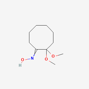 molecular formula C10H19NO3 B8452444 N-(2,2-dimethoxycyclooctylidene)hydroxylamine CAS No. 64950-92-1