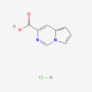 molecular formula C8H7ClN2O2 B8452455 Pyrrolo[1,2-c]pyrimidine-3-carboxylic acid hydrochloride CAS No. 588720-13-2