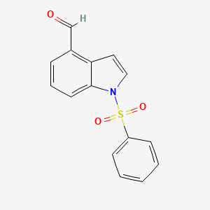 molecular formula C15H11NO3S B8452475 1-(Phenylsulfonyl)-1H-indole-4-carbaldehyde 