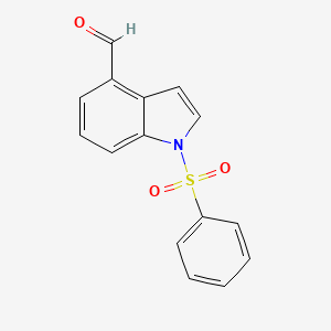 molecular formula C15H11NO3S B8452475 1-(phenylsulfonyl)-1H-Indole-4-carboxaldehyde 