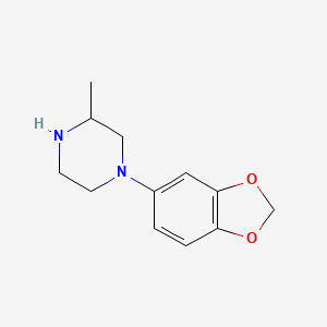 molecular formula C12H16N2O2 B8452504 1-(1,3-Benzodioxol-5-yl)-3-methylpiperazine 