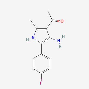 molecular formula C13H13FN2O B8452544 Ethanone, 1-(4-amino-5-(4-fluorophenyl)-2-methyl-1H-pyrrol-3-YL)- CAS No. 56463-65-1
