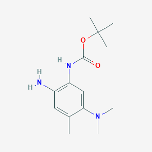 molecular formula C14H23N3O2 B8452588 (2-Amino-5-dimethylamino-4-methyl-phenyl)-carbamic acid tert-butyl ester 
