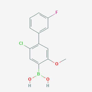 molecular formula C13H11BClFO3 B8452593 (2-Chloro-3'-fluoro-5-methoxy-[1,1'-biphenyl]-4-yl)boronic acid 