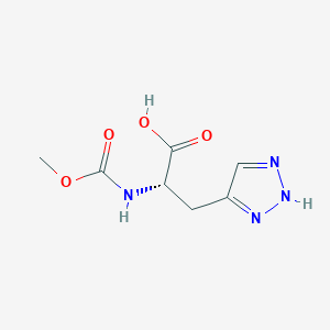 molecular formula C7H10N4O4 B8452663 (S)-2-((METHOXYCARBONYL)AMINO)-3-(1H-1,2,3-TRIAZOL-4-YL)PROPANOIC ACID 