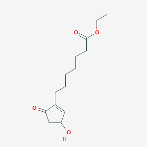 molecular formula C14H22O4 B8452943 7-(3-Hydroxy-5-oxo-1-cyclopentenyl)-heptanoic acid ethyl ester CAS No. 37864-71-4