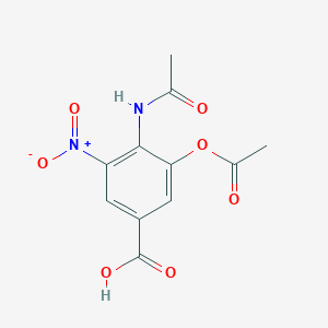 molecular formula C11H10N2O7 B8452945 3-Acetoxy-4-(Acetylamino)-5-Nitrobenzoic Acid 
