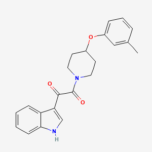 molecular formula C22H22N2O3 B8452952 Piperidine,1-(1h-indol-3-yloxoacetyl)-4-(3-methylphenoxy)- CAS No. 63843-47-0