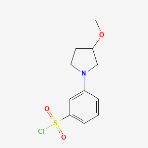 molecular formula C11H14ClNO3S B8452959 3-(3-Methoxypyrrolidin-1-yl)benzenesulfonyl chloride CAS No. 947498-85-3